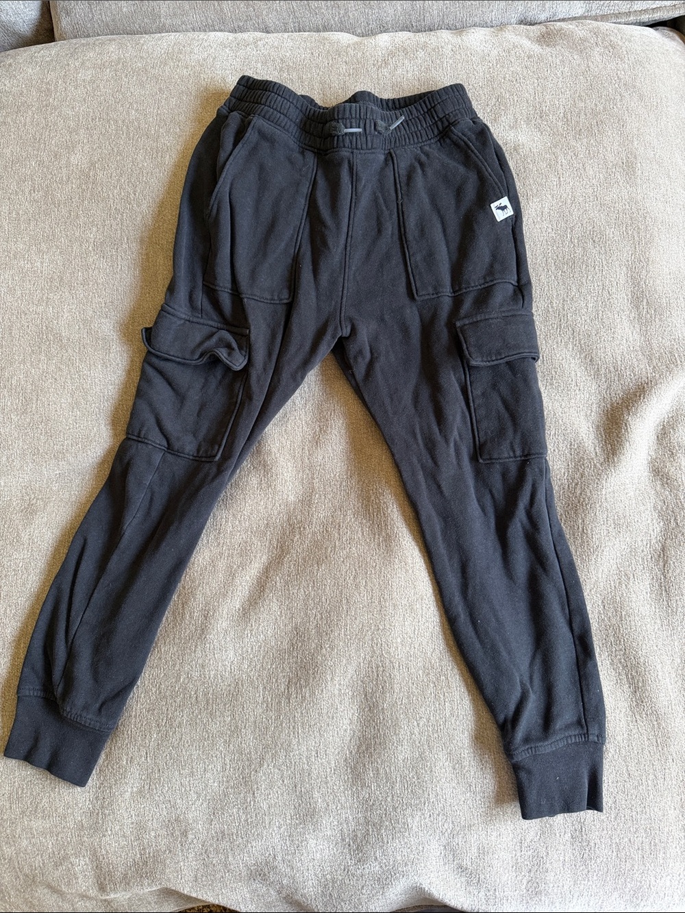 Abercrombie Kids Black Cargo Jogger Sweatpants